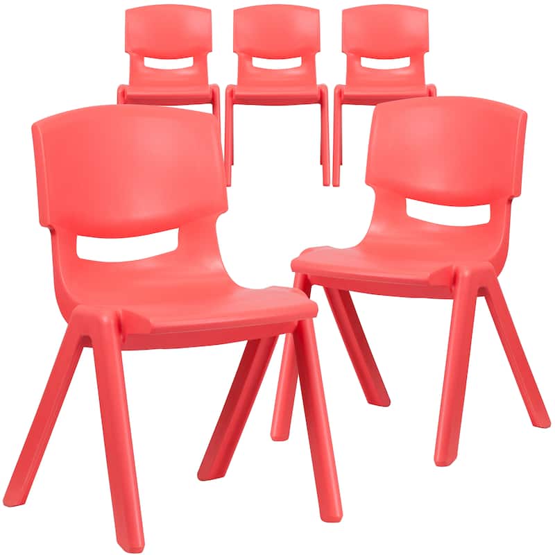 5 Pack Plastic Stackable School Chair with 15.5'' Seat Height