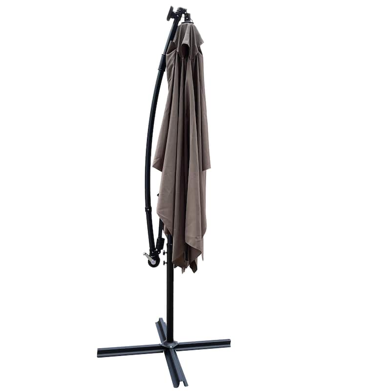 Rectangle 2x3M Patio Umbrella Solar Powered LED Lighted Sun Shade Market Waterproof 6 Ribs Umbrella with Crank and Cross Base