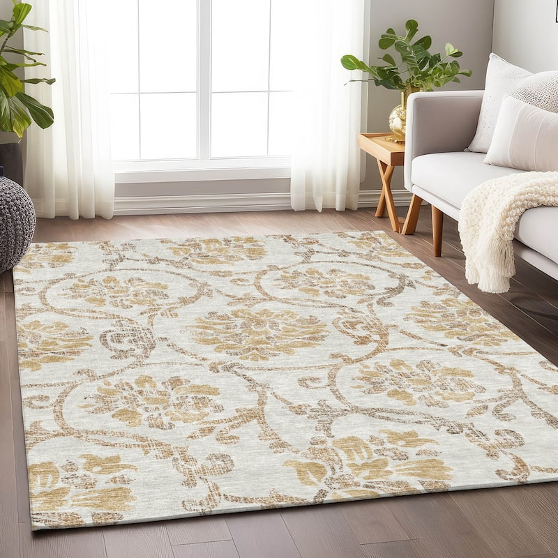 Premium Washable Super Soft Persian Floral Mayfield Rug - Ivory - 2' 6" x 3' 10" - Rectangle