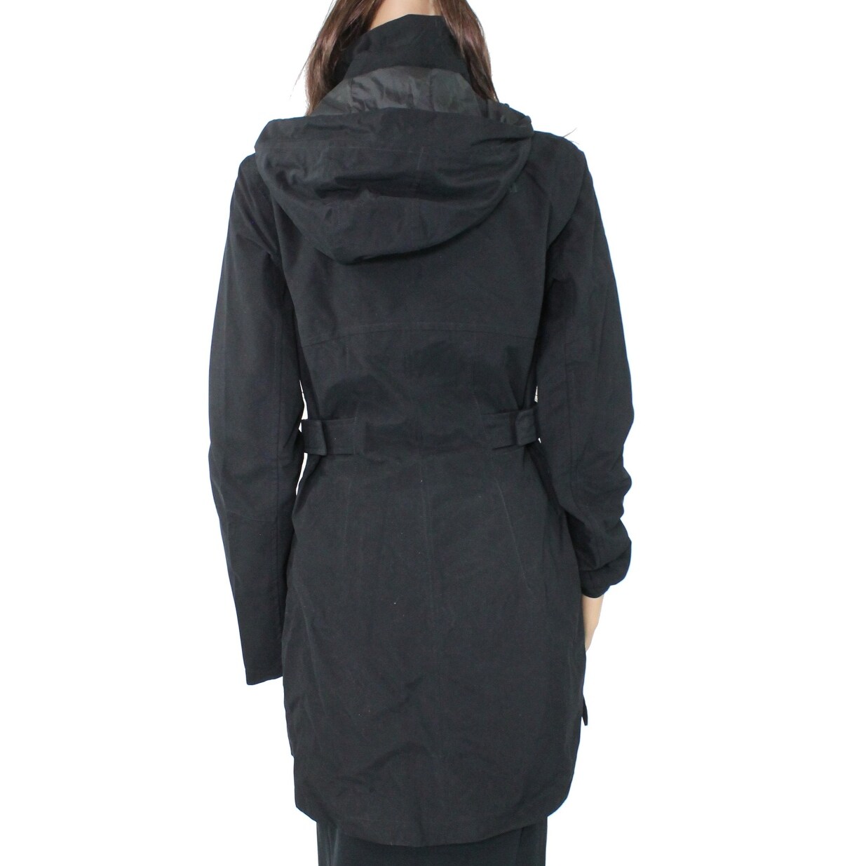 north face black trench coat