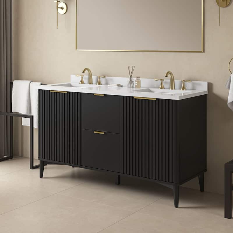Gabi Bathroom Vanity with White Engineered Stone Top
