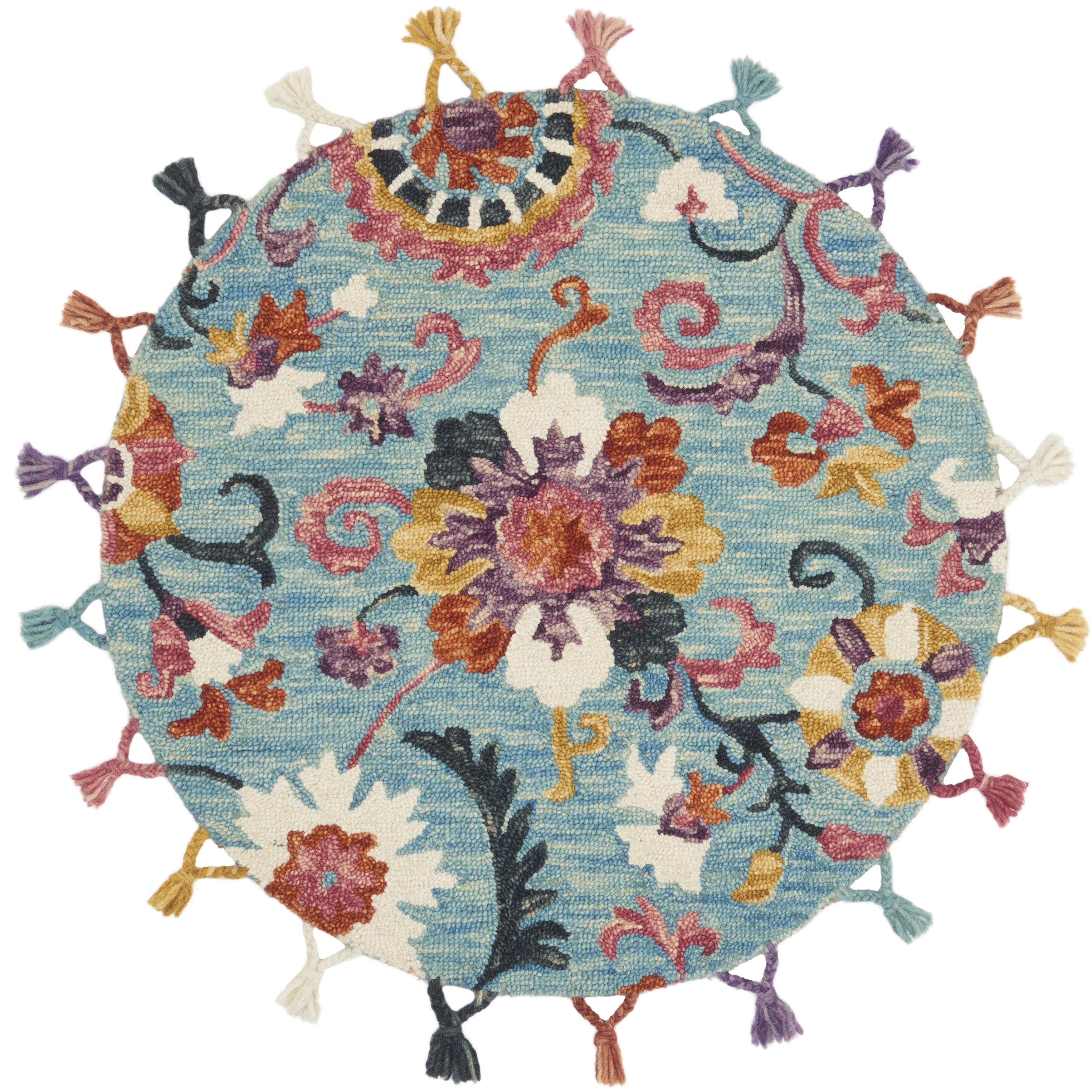 Alexander Home Sophie Medallion Sky Hand Hooked 100 Wool Tassel Rug 3 X 3 Round 3 X 3 Round On Sale Overstock 17927910 Your medallion architecture stock images are ready. alexander home sophie medallion sky hand hooked 100 wool tassel rug 3 x 3 round 3 x 3 round