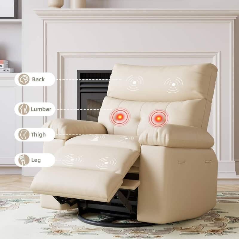 360 Degree Swivel Lazy Manual Rocking Recliner Sofa Chair for Living Rooms, Bedrooms