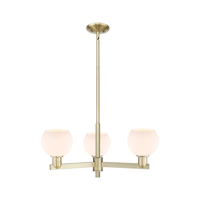 Innovations Lighting Endless Possibilities Arcadia - Athens - 3 Light 28" Stem Hung Chandelier - Antique Brass/Matte White