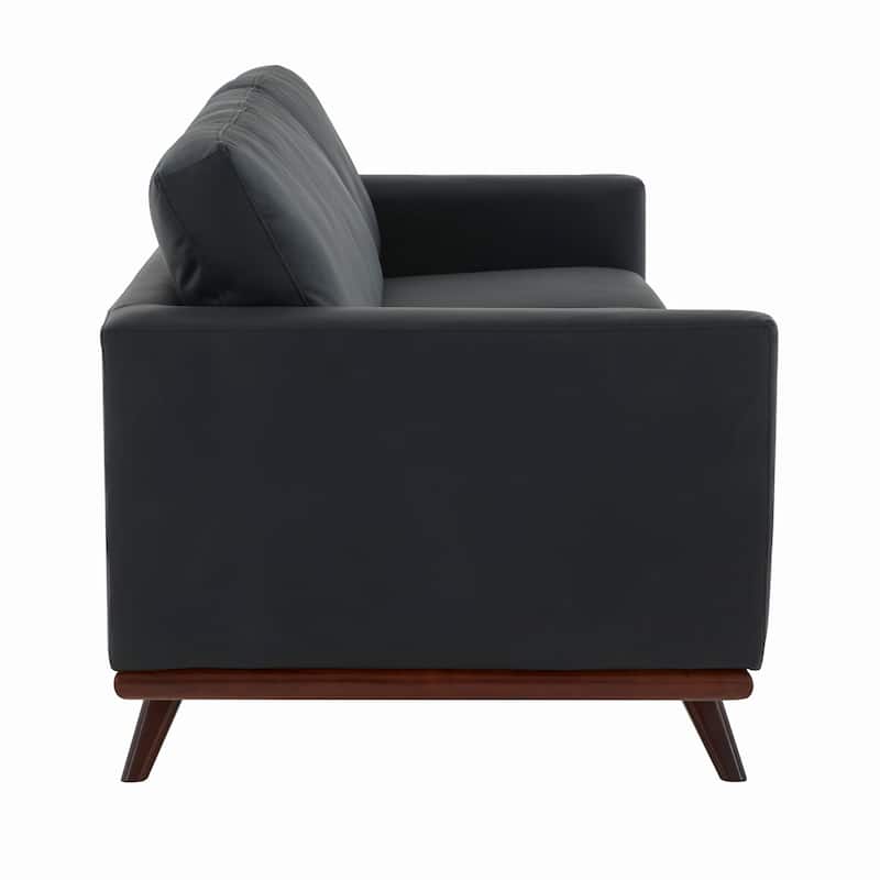 Chester Modern 3 Seater Sofa Couch in Leather or Mesh Upholstery With Birch Wood Base for Living Room Bedroom and Office - 83"
