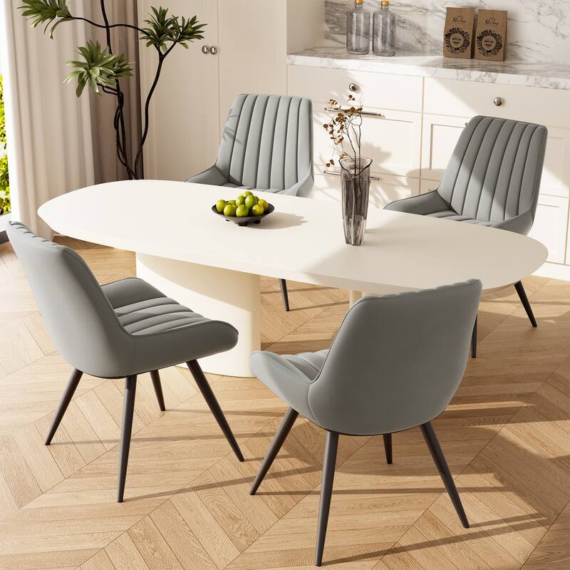 Modern Dining Chairs Set of 2, Comfy Dining Room Chairs with Thick Cushions, Upholstered Fabric Kitchen Side Chairs