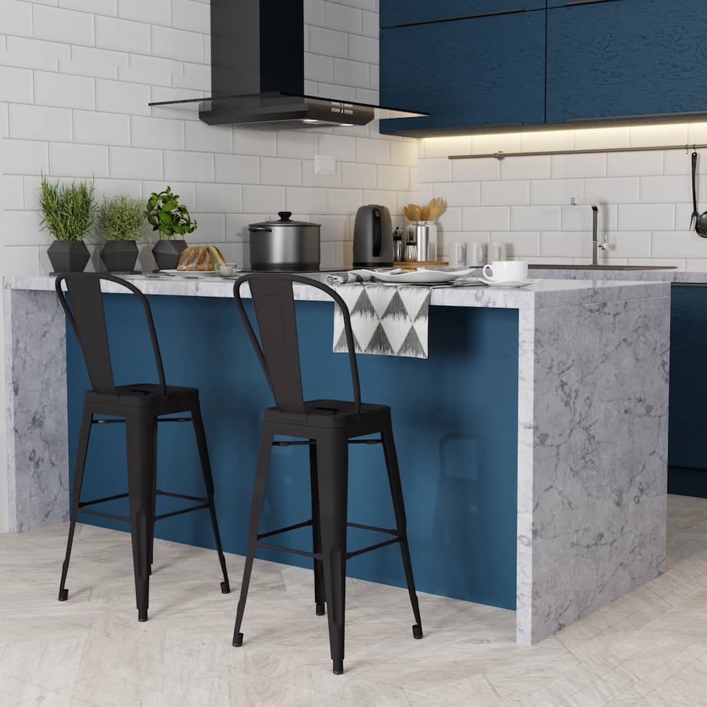 WYNDENHALL Freya Industrial Metal Stool (Set of 2)