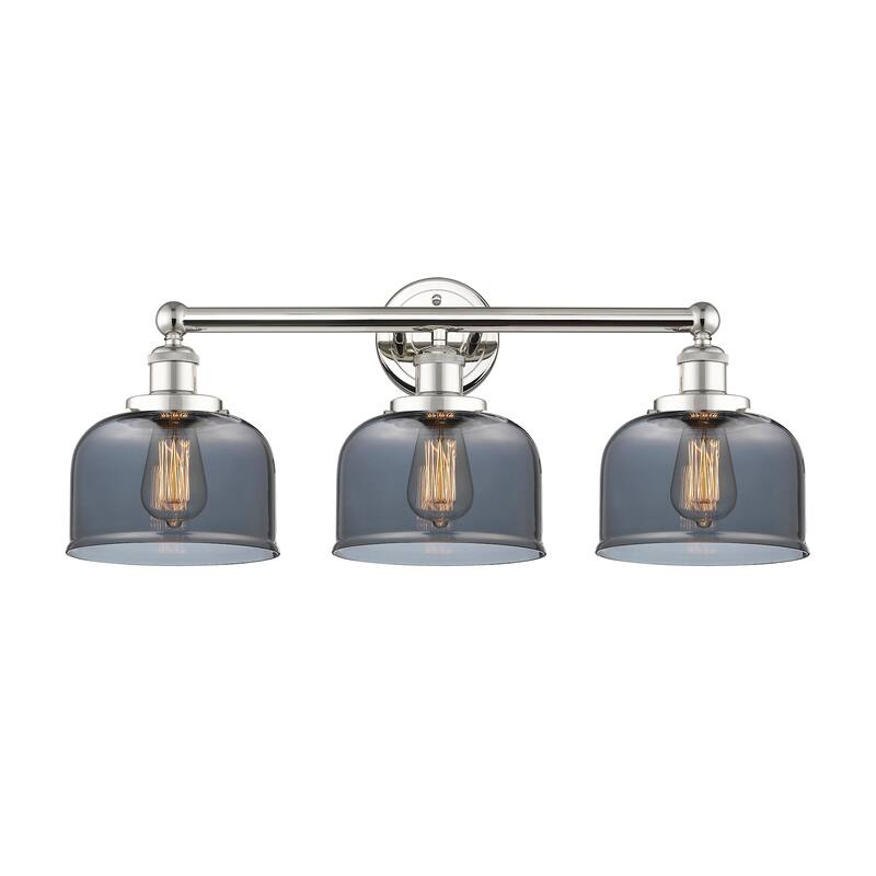Innovations Lighting 616-3W-10-25 Bell Vanity Bell 3 Light 25" Wide - Polished Nickel / Plated Smoke