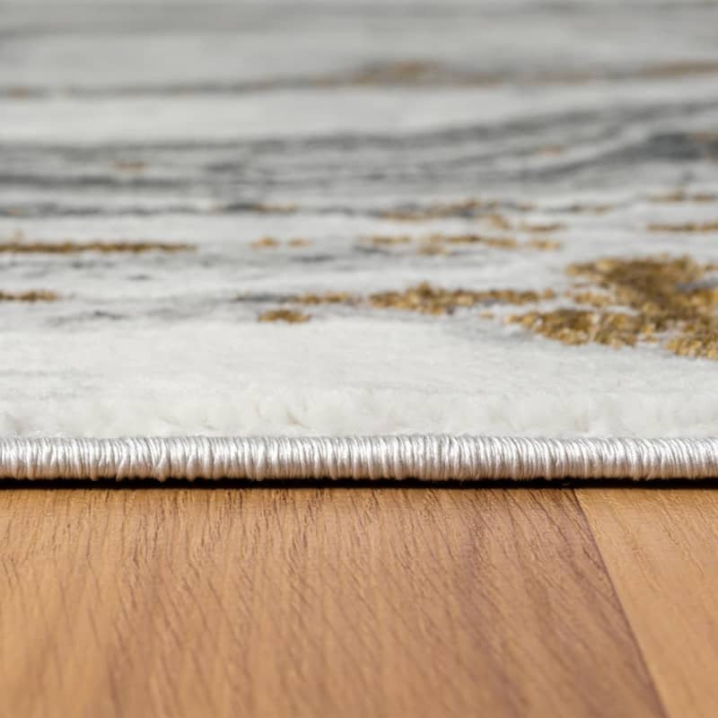 Luxe Weavers Marble Effect Abstract Area Rug, Stain-Resistant Carpet
