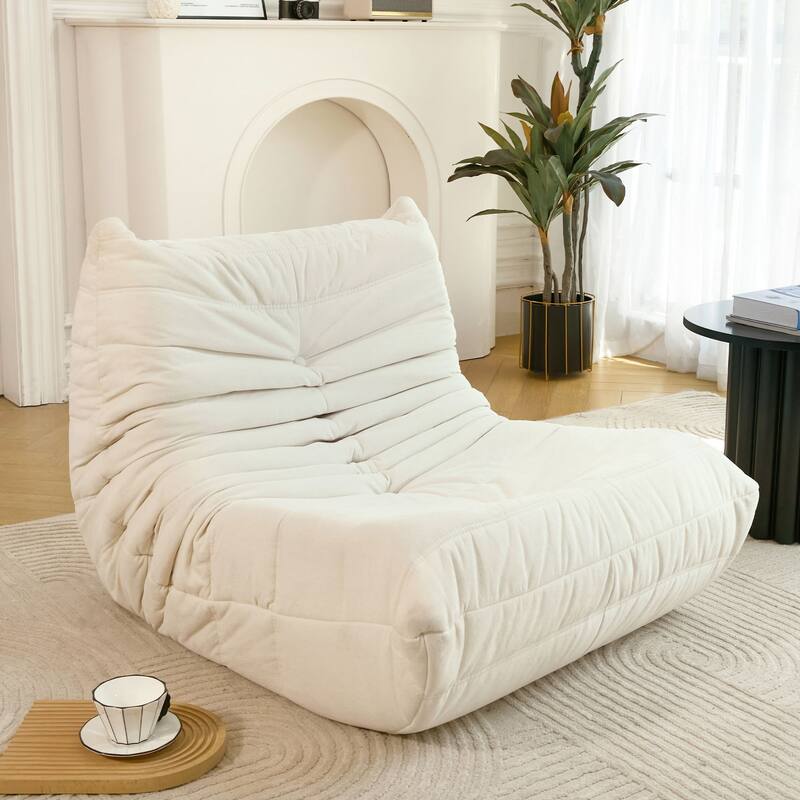 High Density Memory Foam Bean Bag Chair, Adults Large Bean Bag Sofa, Soft Lazy Floor Sofa Lounger with Deep Seat