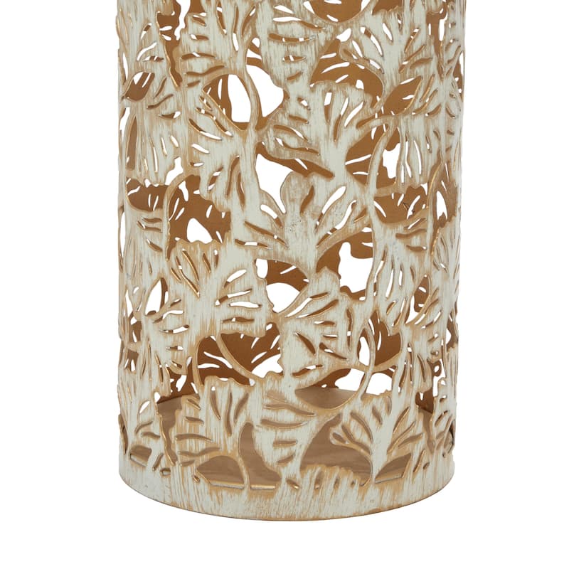 Metal Tree Decorative Indoor Outdoor Candle Lantern with Gold Interior - Set of 3 Gold or Bronze - Roche River Decor