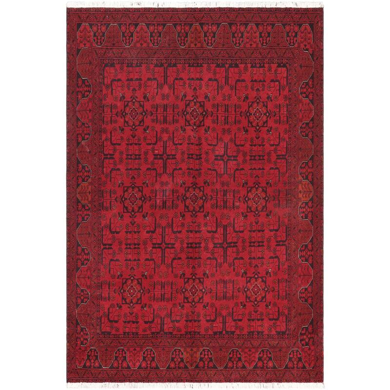 Southwestern Biljik Khal Mohammadi Blaire Red/Black Rug - 4'11'' x 6'4''