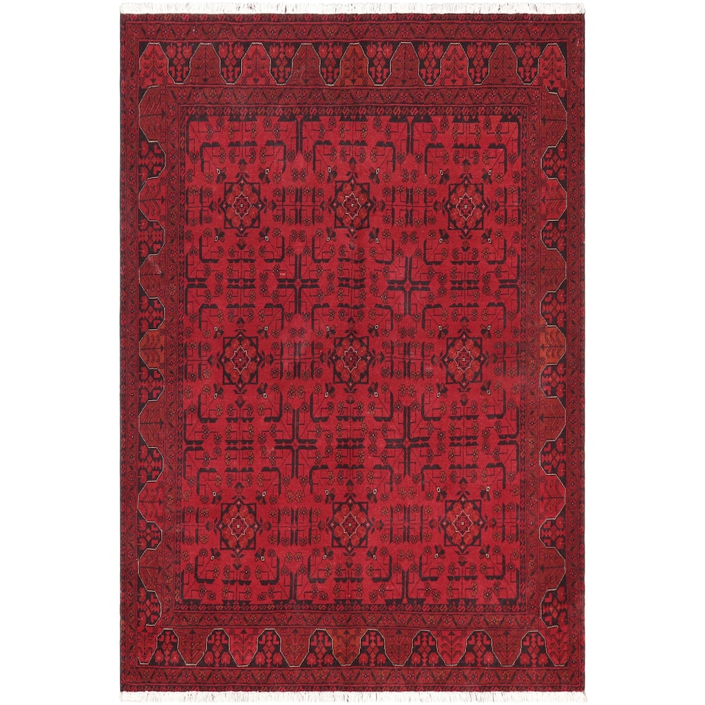 Southwestern Biljik Khal Mohammadi Blaire Red/Black Rug - 4'11'' x 6'4''