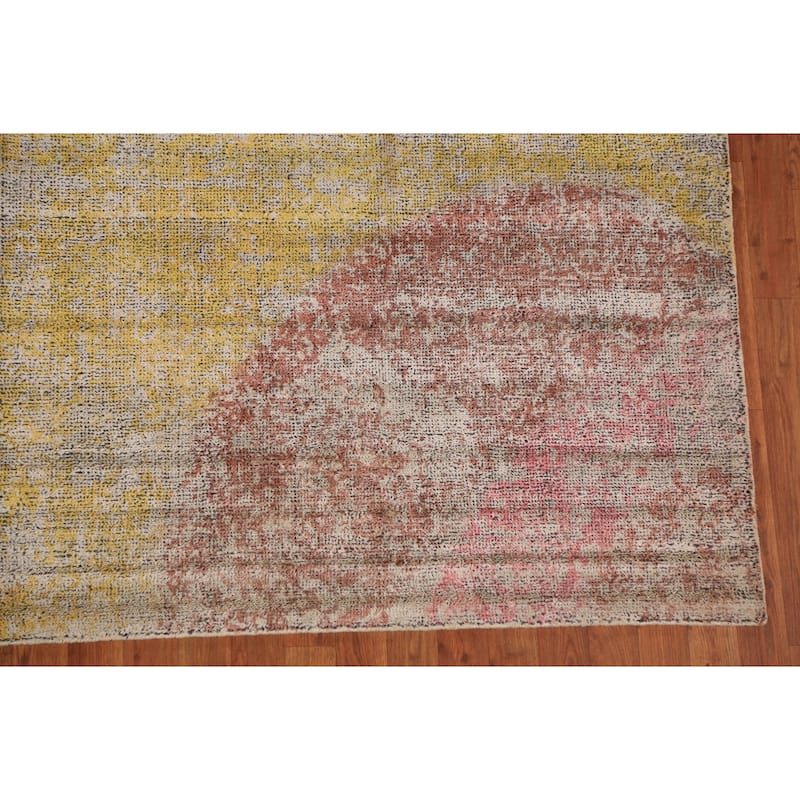 Colorful Modern Abstract Indian Area Rug Handmade Wool Carpet - 8'4"x 11'8"