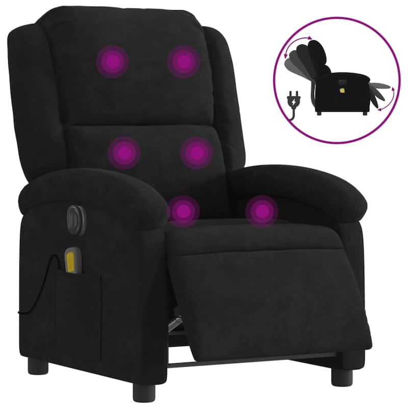 vidaXL Massage Recliner Chair Wingback Reclining Armchair for Elderly Velvet
