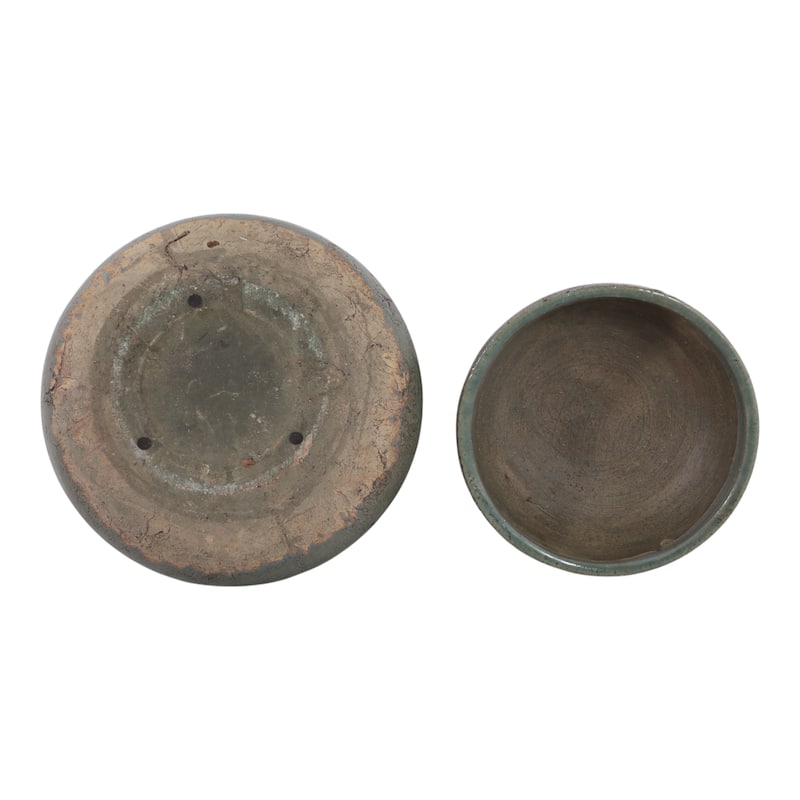 Pottery Decorative Bowls Handcrafted Detailing Casual Home (Set of 2)