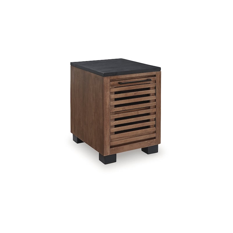 Signature Design by Ashley Kallari Black/Brown Chairside End Table - 18.13" W x 22.25" D x 24" H