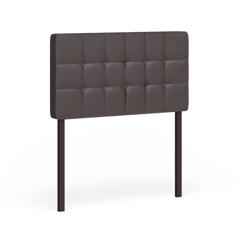 Porch & Den Maltman Twin-size Tufted Button Faux Leather Headboard - Brown