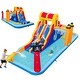preview thumbnail 11 of 10, 6-In-1 Inflatable Water Slide with Dual Slides and Cave Crawling Game