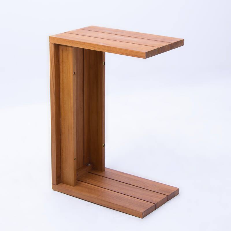 Cambridge Casual Napa Indonesian Teak Outdoor C-Shaped Side Table - 1 Piece