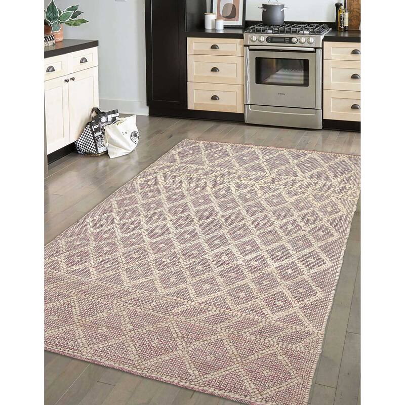 ECARPETGALLERY Braid weave Sienna Grey Wool Rug - 5'0 x 8'2