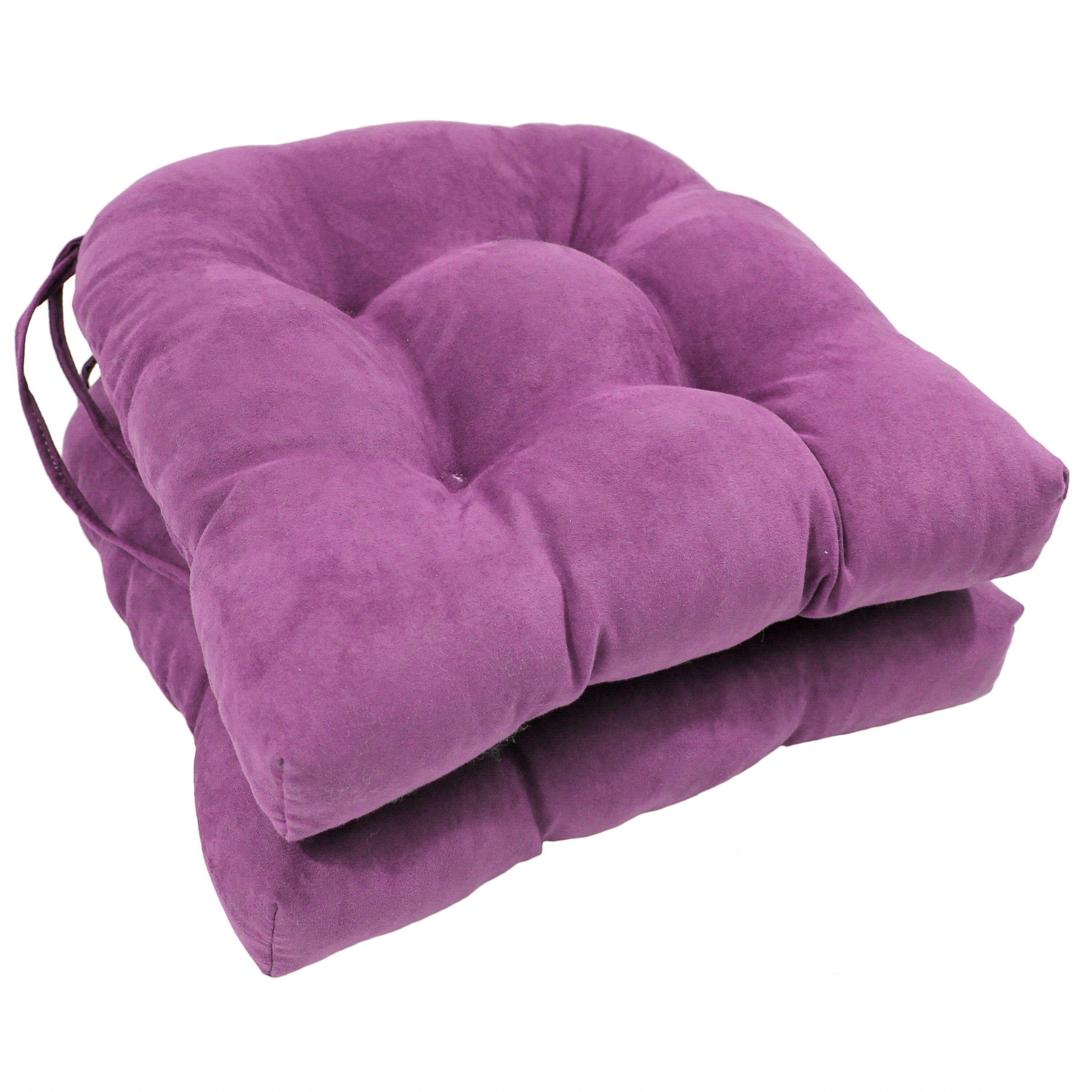 16 inch U shaped Indoor Microsuede Chair Cushions Set of 2 4 or