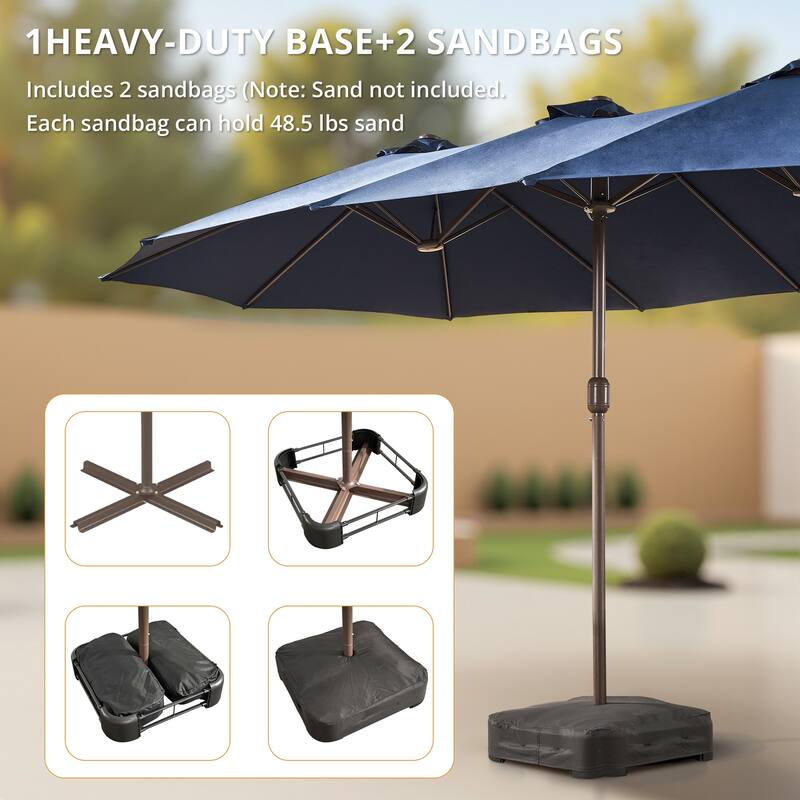 HOOOWOOO Outdoor Patio Umbrella with Crank Handle