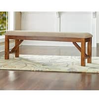 Carson Carrington Comiskey Cherry Finish Arm Dining Bench with Back ...