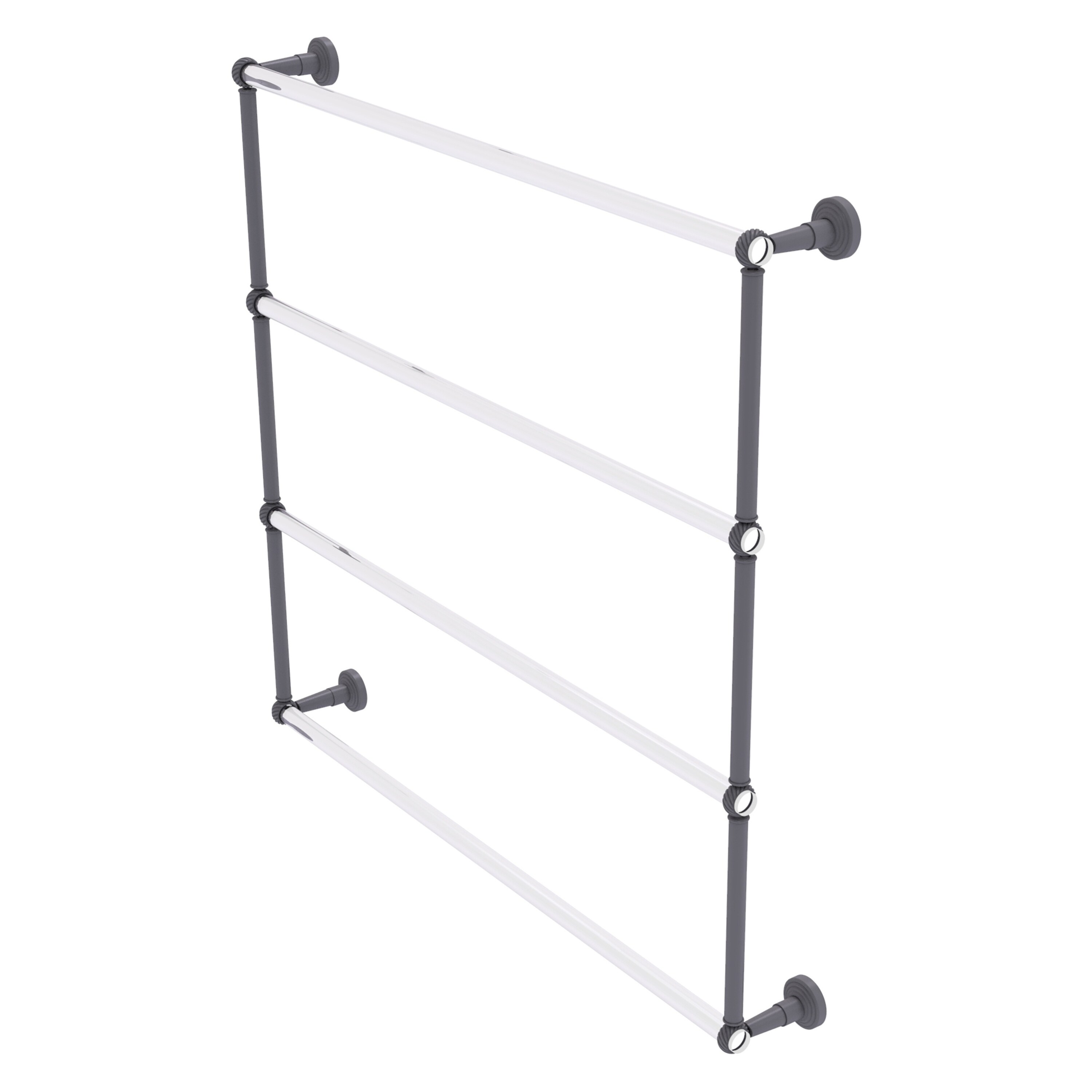 Allied Brass Pacific Beach Collection 4 Tier 24 Inch Ladder Towel Bar with Twisted Accents