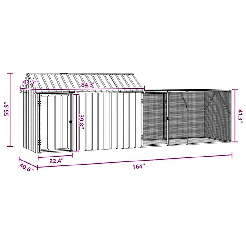 vidaXL Bird Cage Anthracite Galvanized steel