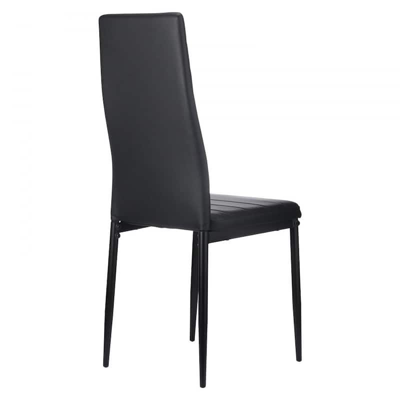 Metal PVC Leather Dining Chair Set Ergonomic Modern Seat