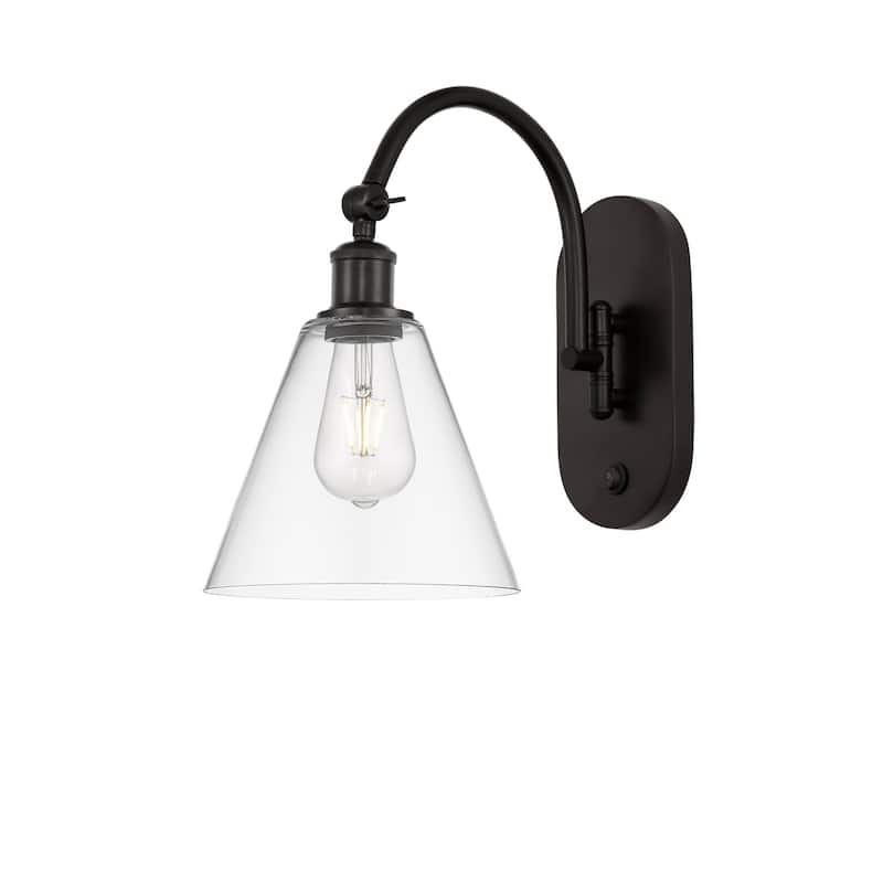 Innovations Lighting 518-1W-14-8 Berkshire Sconce Berkshire 14" Tall - Oil Rubbed Bronze / Clear