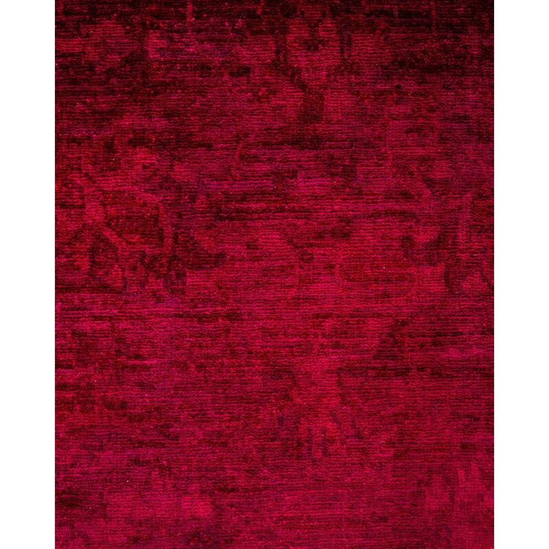 Overton Hand Knotted Wool Vintage Inspired Modern Contemporary Overdyed Red Runner Rug - 2' 9" x 17' 7"