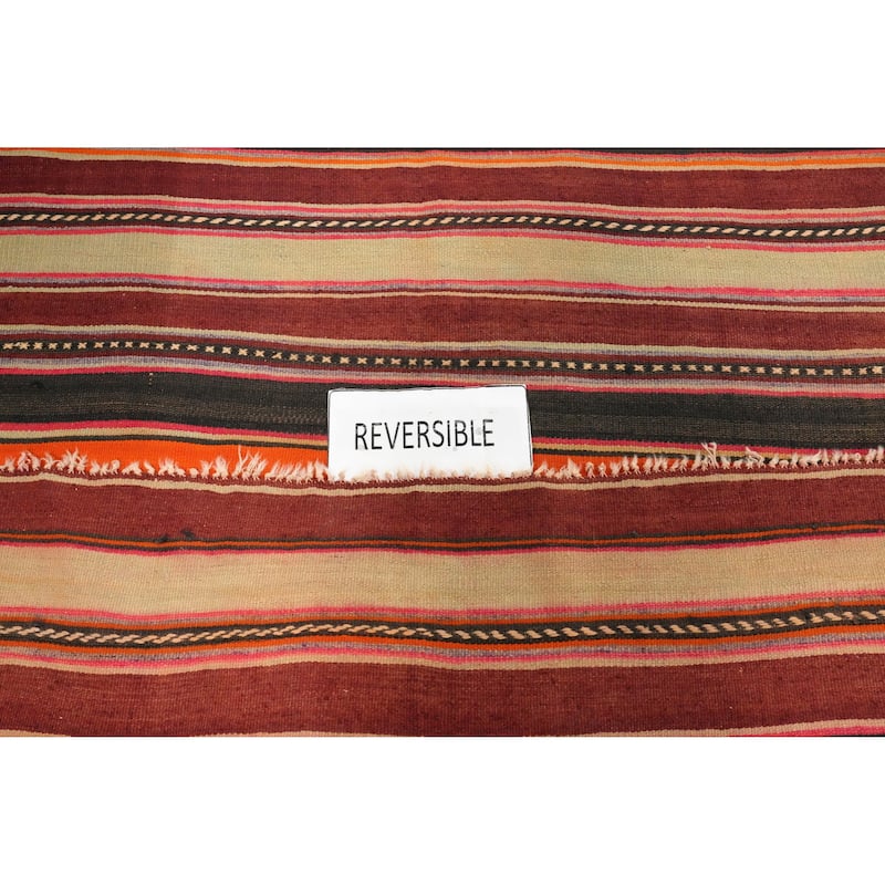 Hand Woven Oriental 100% Wool Carpet Southwestern Tribal Multi-Colored Kilim Area Rug - 5' 11'' X 4' 6''
