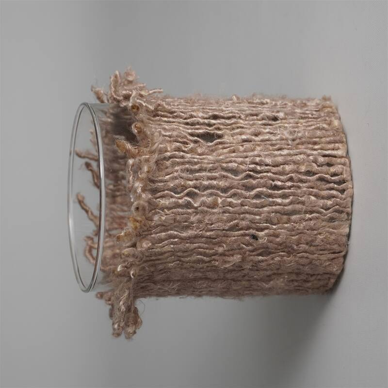 Glass Textured Votive Candle Holder - 5" - Brown
