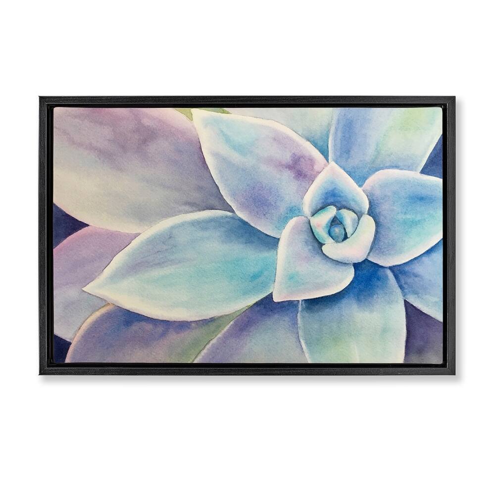 Stupell Cool Toned Succulent Leaves Framed Floater Canvas Wall Art Design By Stephanie Fielden