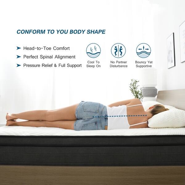 Shop 12 Inch Cooling Copper Adaptive Pocket Spring Hybrid Mattress Overstock 31767997