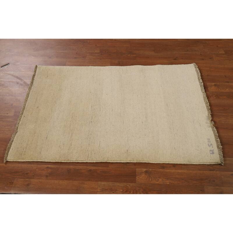 Modern Gabbeh Oriental Rug Hand-Knotted Foyer Wool Carpet - 2'8"x 3'11"