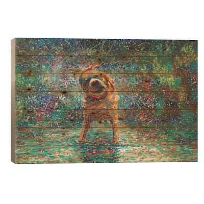Shakin' Jake Print On Wood by Iris Scott - Multi-Color