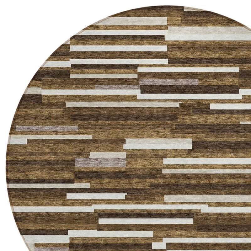 HomeRoots Striped Transitional Rectangle Outdoor Rug