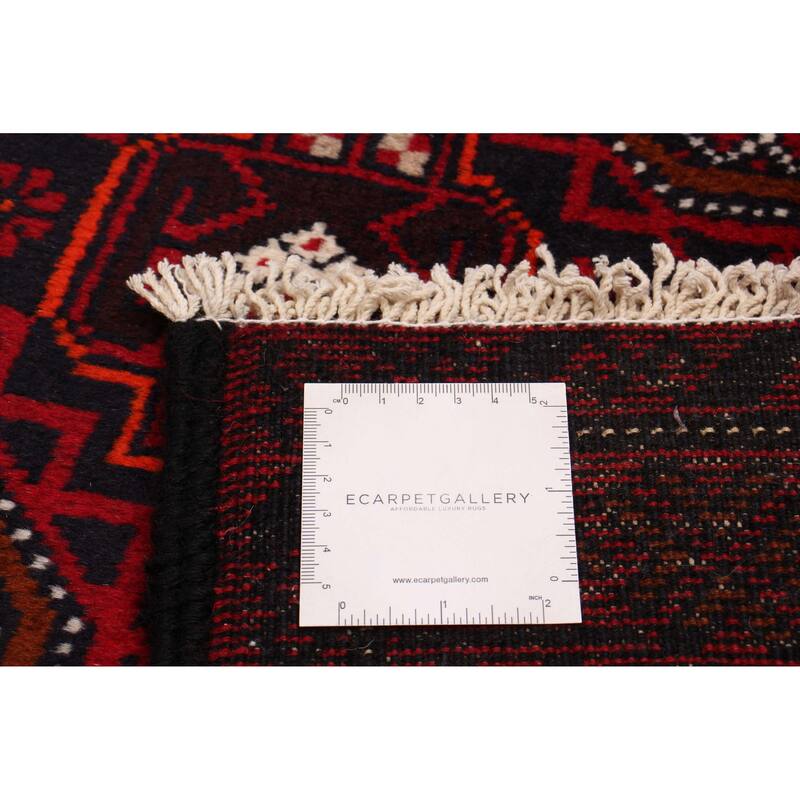 ECARPETGALLERY Hand-knotted Royal Baluch Red Wool Rug - 3'3 x 5'9