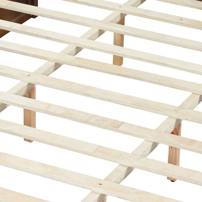 Christopher Knight Home - Avery Platform Bed Frame with Upholstered Headboard & Built-In Side Shelves, No Box Spring Needed