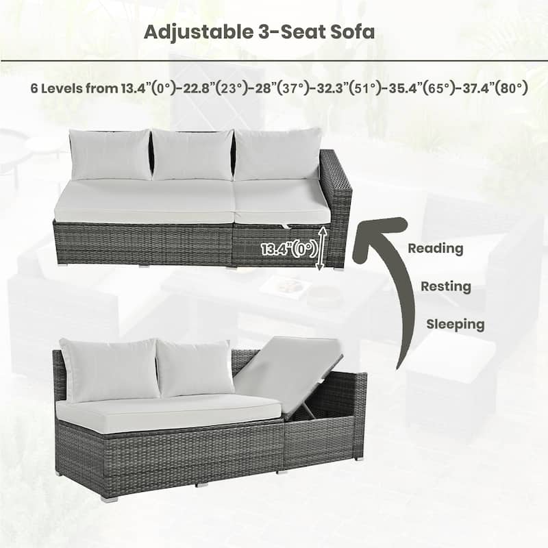 Outdoor 6-Piece All Weather PE Rattan Sofa Set