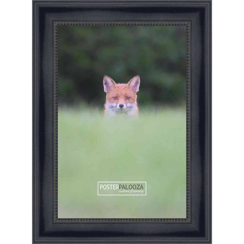 34x24 Traditional Black Complete Wood Picture Frame with UV Acrylic, Foam Board Backing, & Hardware