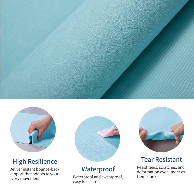 72"x24", Premium TPE Yoga Mat, Non-Slip Design for Fitness