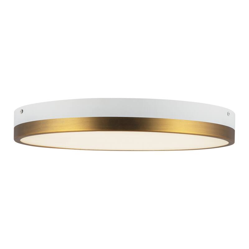 Alora Lighting FM554215-5CCT Adelaide 15" Wide Switchable White LED - Aged Gold / White