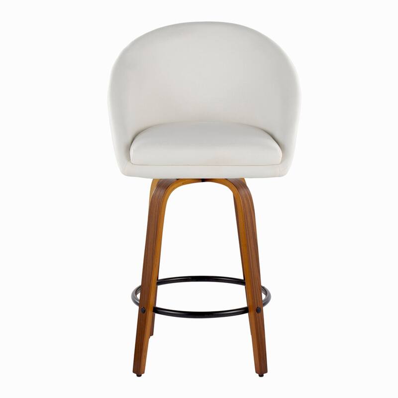 Carson Carrington Livesey High Back 26" Fixed-Height Counter Stool with Bent Wood Legs & Round Footrest (Set of 2)