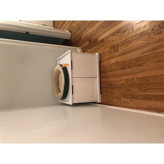 TRIXIE Pet Products White Wooden Extra-large Cat House and Litter Box