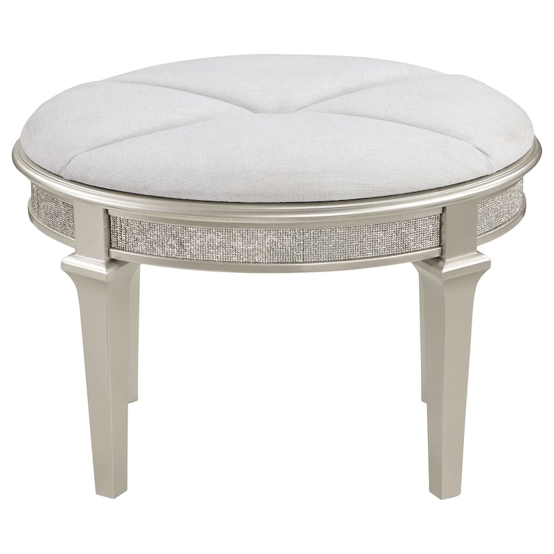 Evangeline 4-drawer Vanity Set with Stool Silver Oak