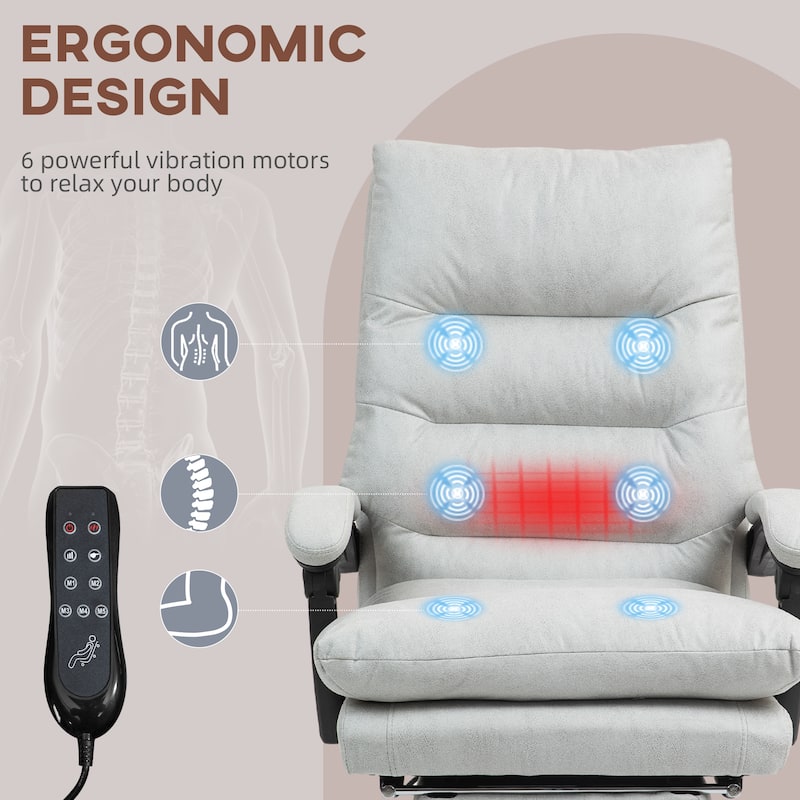 Vinsetto Microfibre Vibration Heated Reclining Massage Office Chair